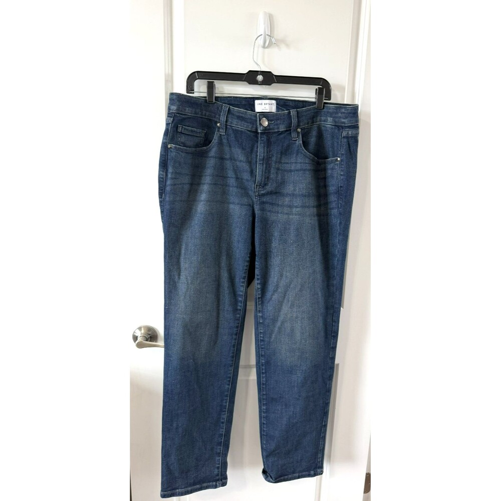 Lane Bryant Signature Fit Mid-Rise Straight Leg Jeans Dark Wash Plus Size 16